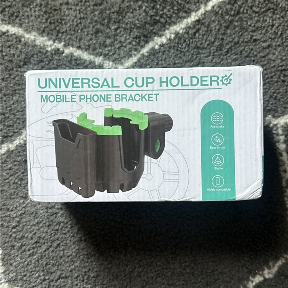 NIB Universal Cup/Phone Bracket for Stroller, Bike, etc